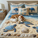 オーシャンウェーブ 3ピースキルティッドベッドセット NCU0NT2149